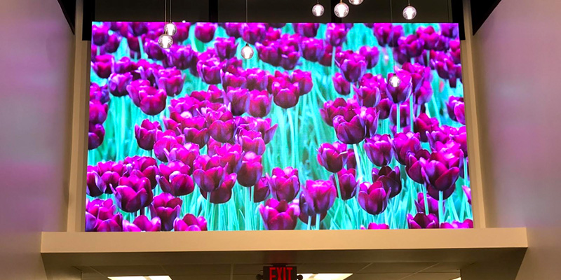 commercial led display at oakmont bakery to share bakery videos
