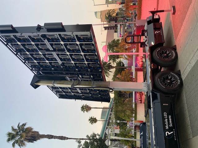 The back of a towable LED wall